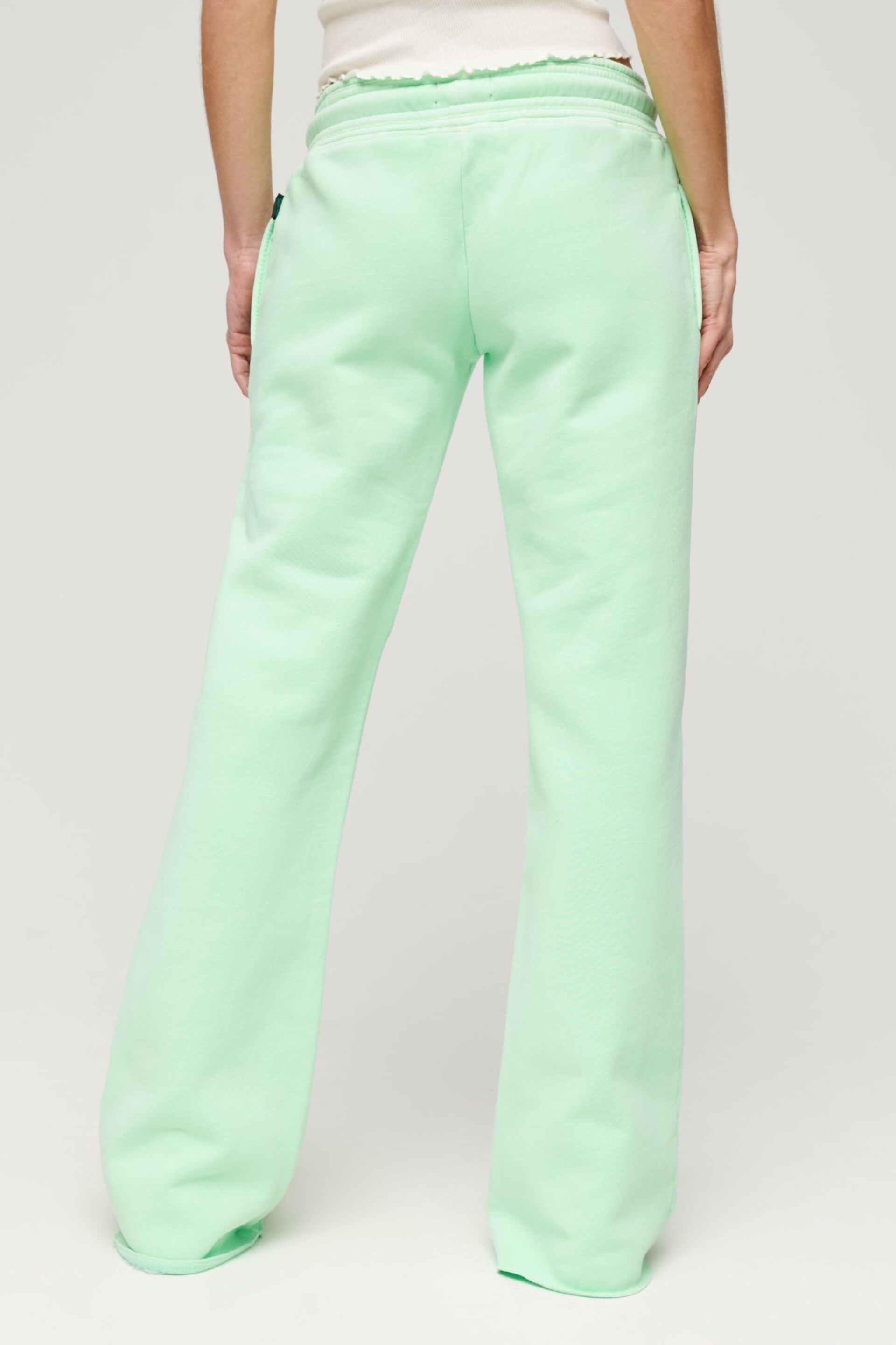 Superdry Green Neon Vintage Logo Low Rise Flare Joggers - Image 2 of 4
