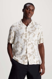 Calvin Klein White Flower Printed Shirt - Image 1 of 5