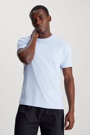Calvin Klein Blue Slogan T-Shirt And Shorts Set - Image 1 of 4