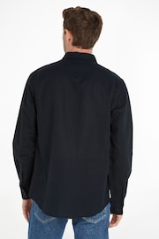 Calvin Klein Black Regular Linen Cotton Shirt - Image 2 of 5