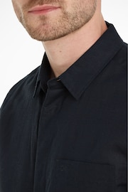 Calvin Klein Black Regular Linen Cotton Shirt - Image 3 of 5