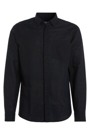 Calvin Klein Black Regular Linen Cotton Shirt - Image 4 of 5