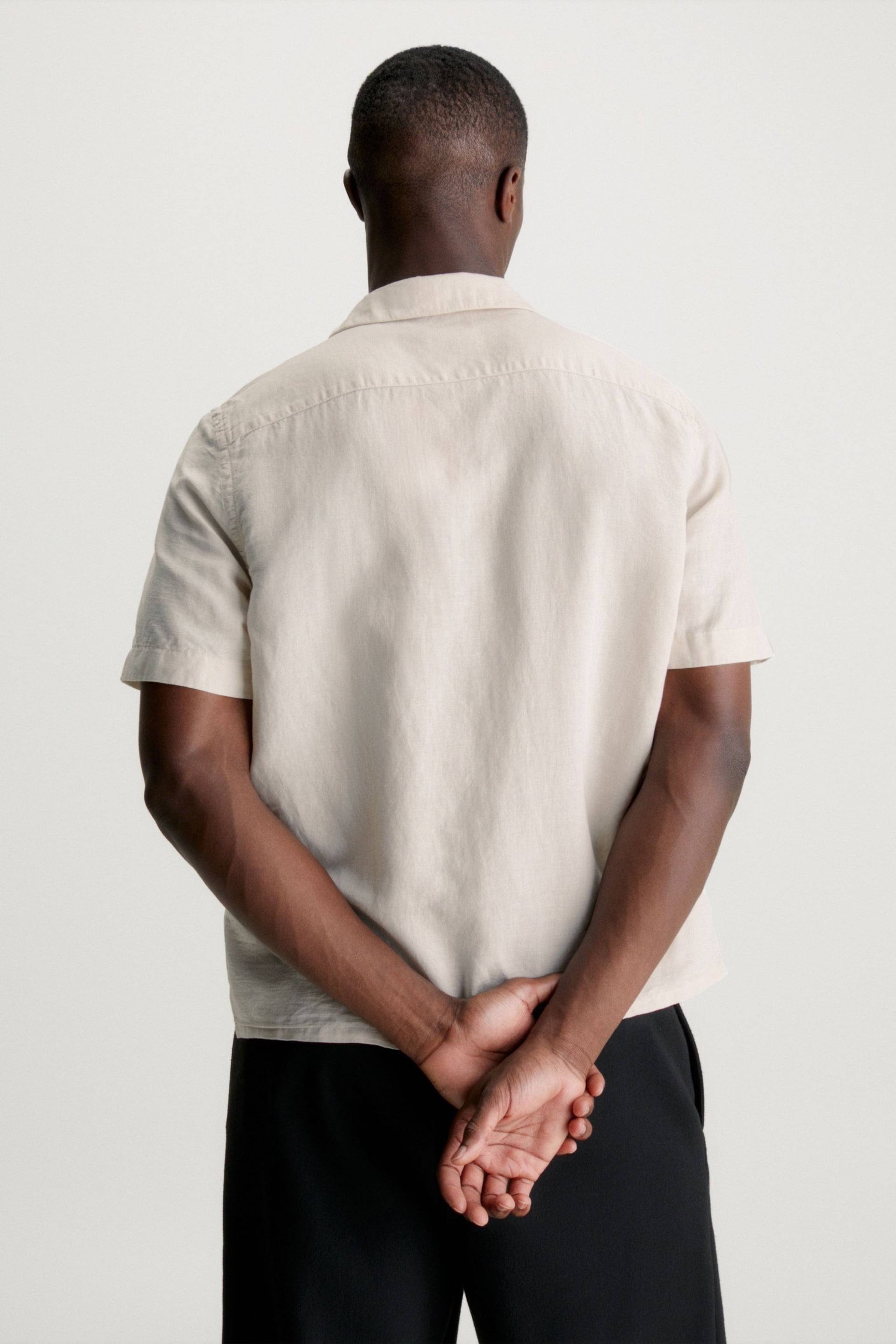 Calvin Klein Natural Linen Cuban Shirt - Image 2 of 5