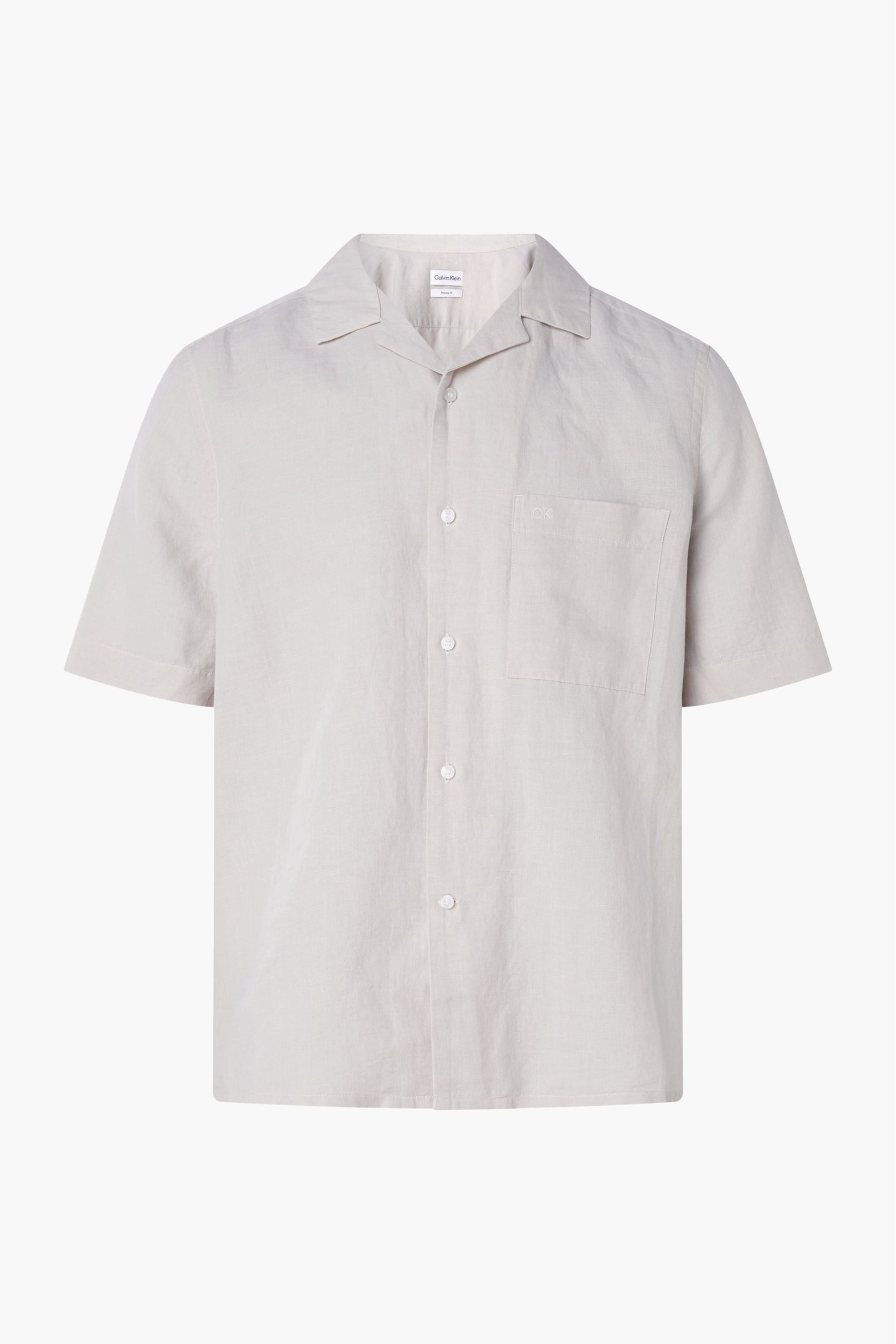 Calvin Klein Natural Linen Cuban Shirt - Image 4 of 5