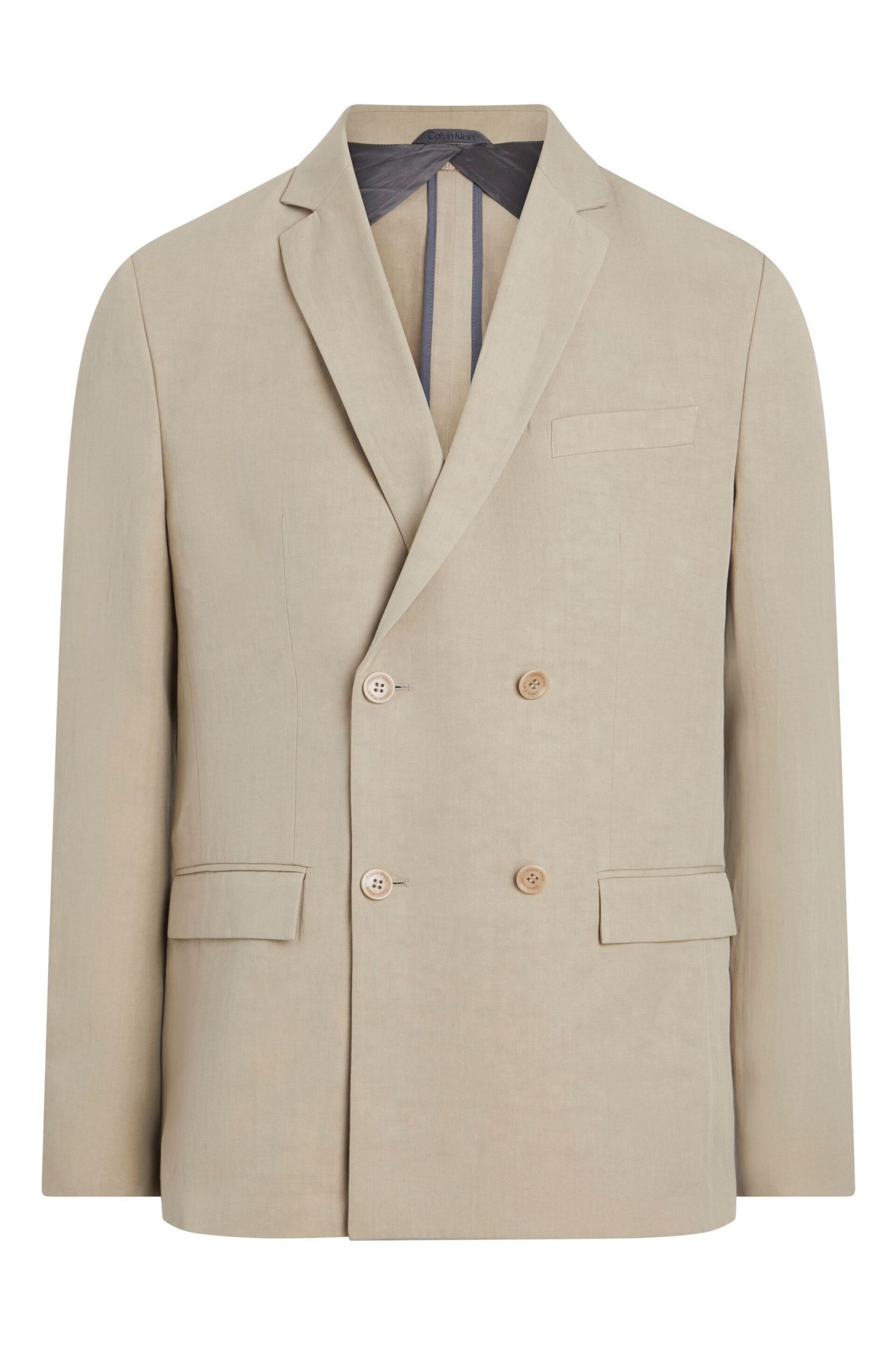 Calvin Klein Natural Linen Double Breasted Blazer - Image 1 of 2