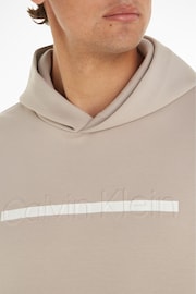 Calvin Klein Brown Embossed Logo Hoodie - Image 3 of 5