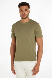 Calvin Klein Green Logo Interlock T-Shirt - Image 1 of 5