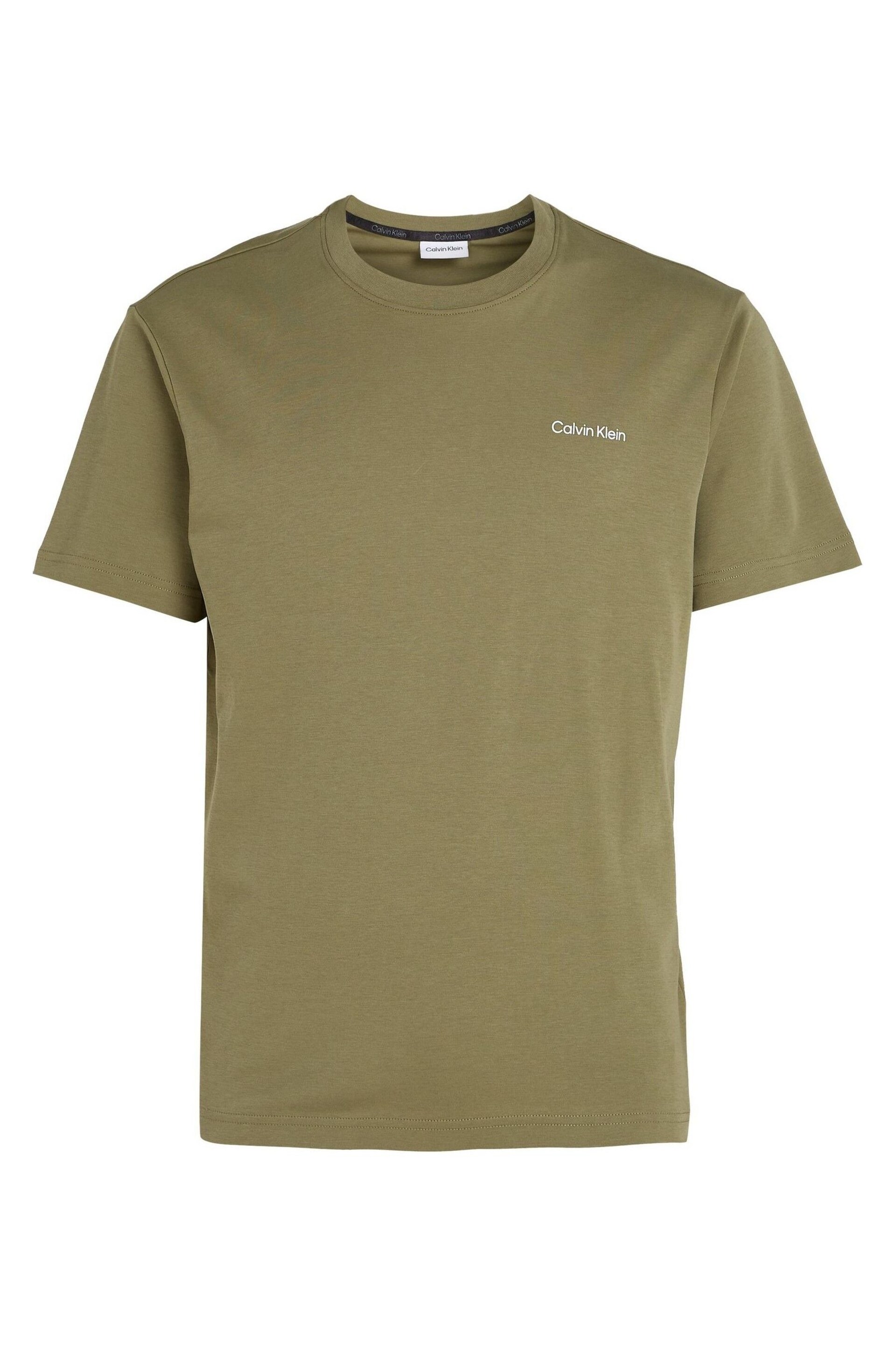 Calvin Klein Green Logo Interlock T-Shirt - Image 4 of 5