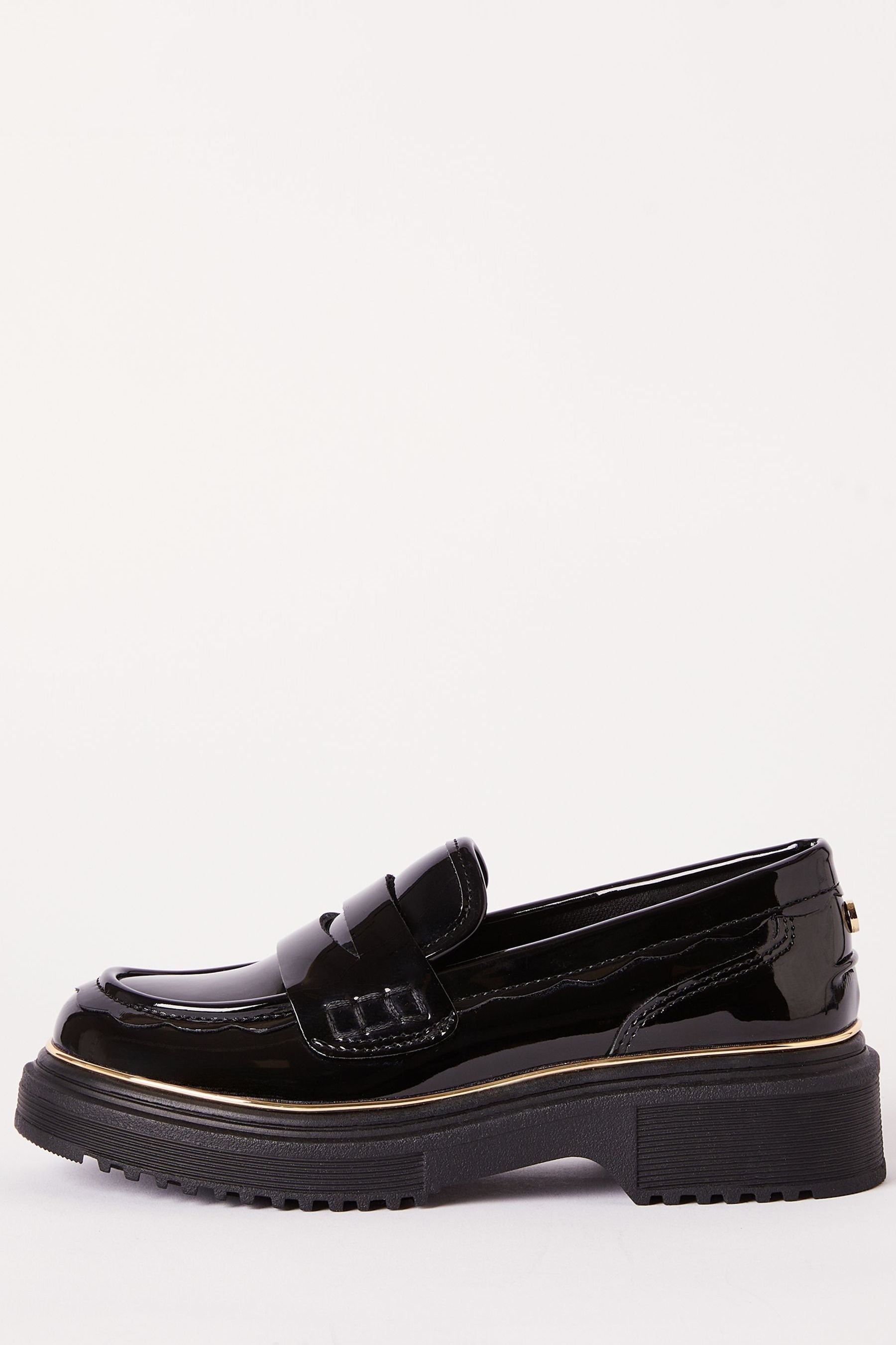 Buy Lipsy Black Faux Leather Chunky Rand Loafer School Shoes from Next Oman