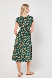 Apricot Green Vintage Rose Milkmaid Midi Dress - Image 4 of 5