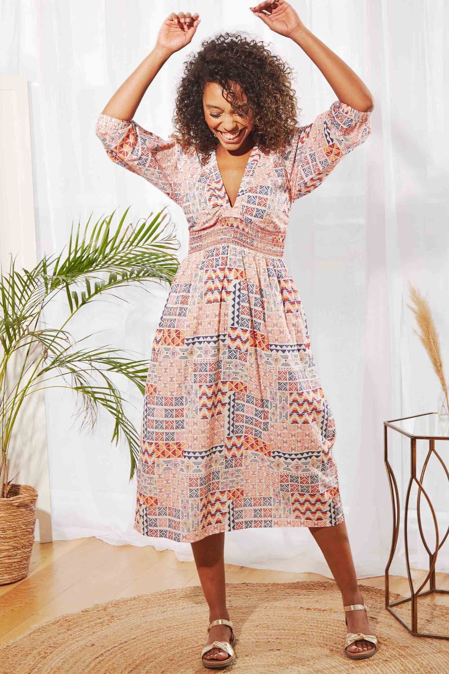 Weird Fish Kerina Organic Printed Cotton Maxi Dress