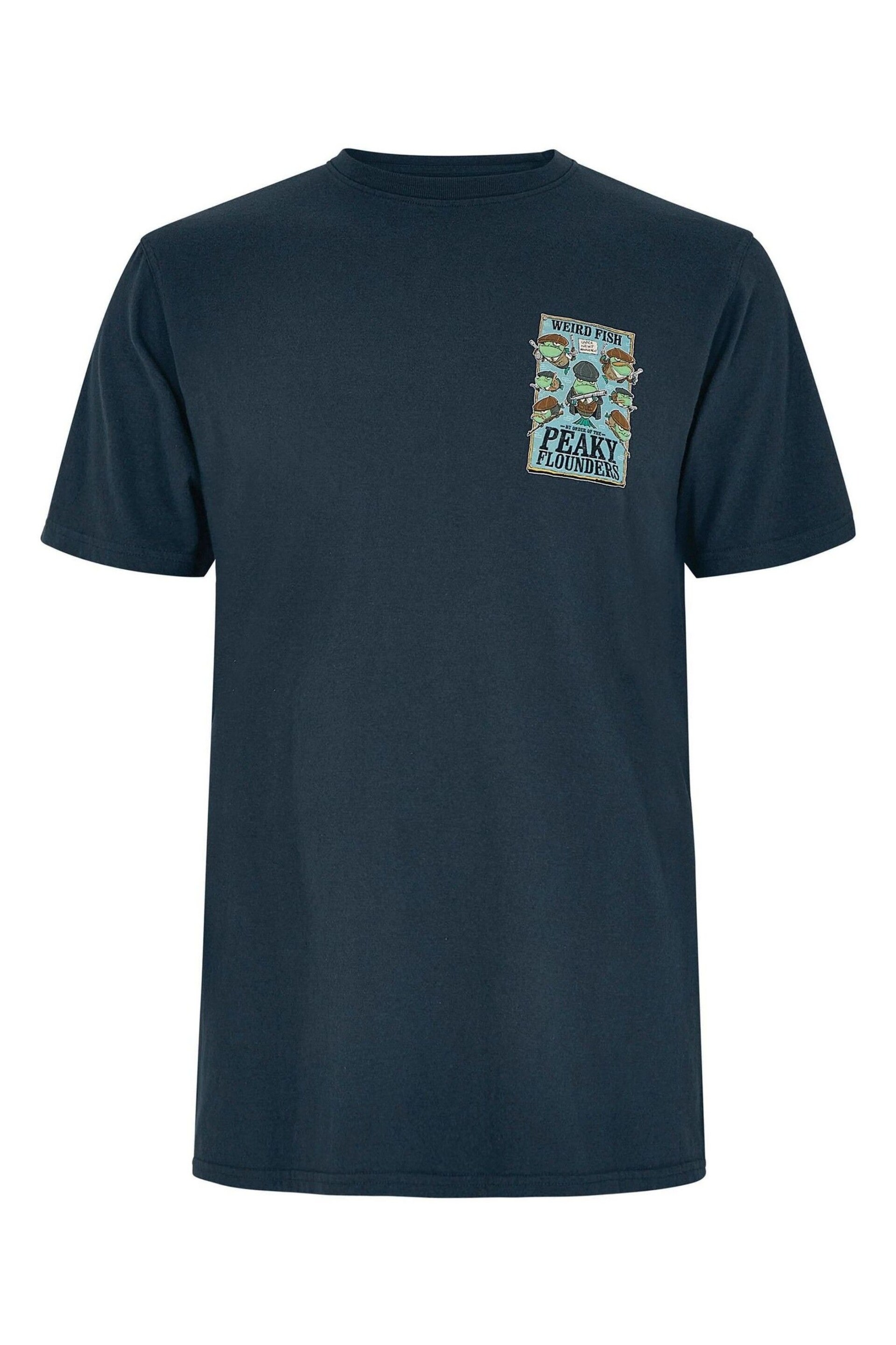 Weird Fish Blue Peaky Flounders Artist T-Shirt - Image 4 of 5