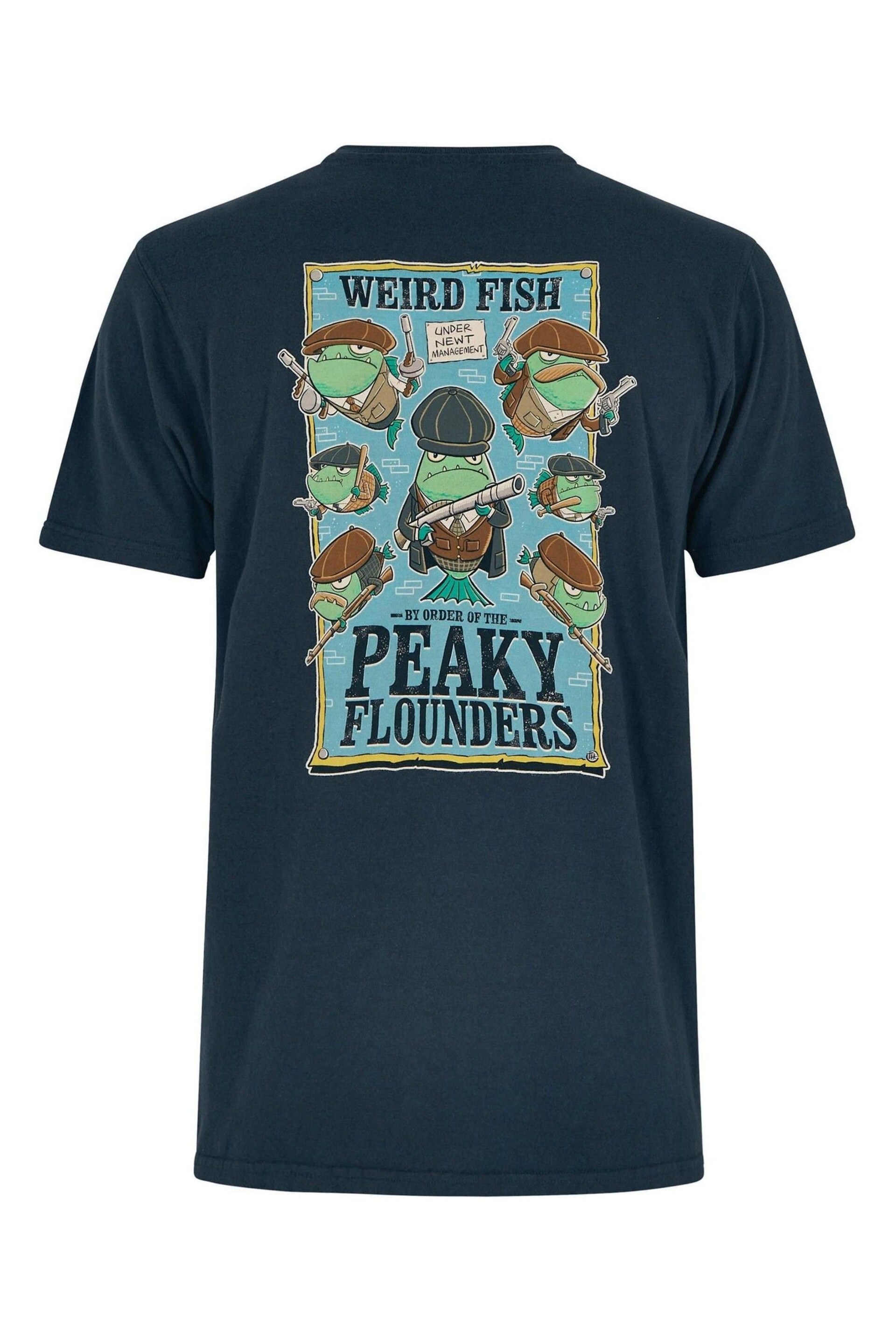 Weird Fish Blue Peaky Flounders Artist T-Shirt - Image 5 of 5