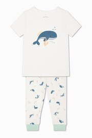 MORI Organic Cotton & Bamboo Whale White Print Pyjama Set - Image 4 of 5