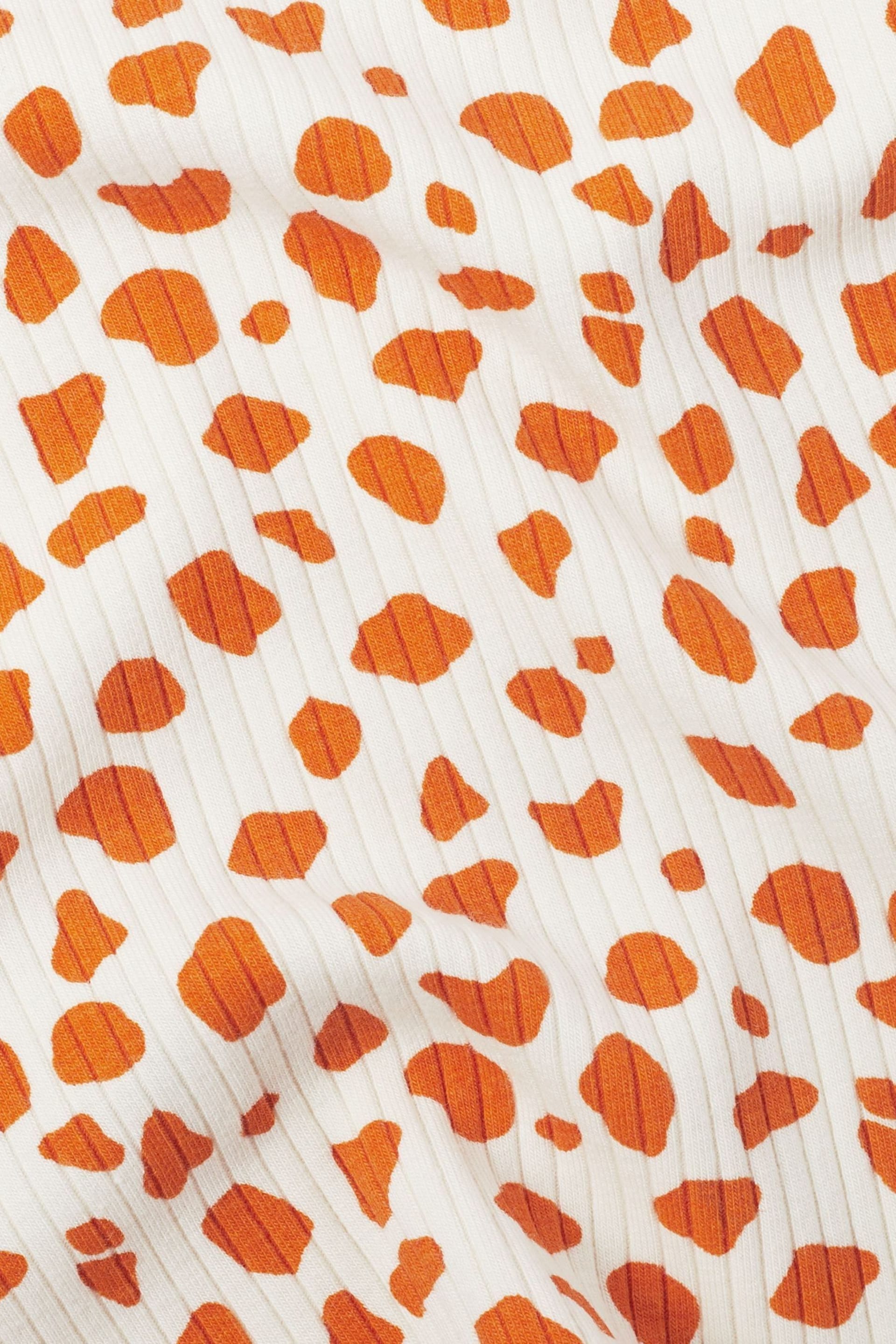 MORI Cream Organic Cotton & Bamboo Giraffe Spot Frill T-Shirt - Image 2 of 2