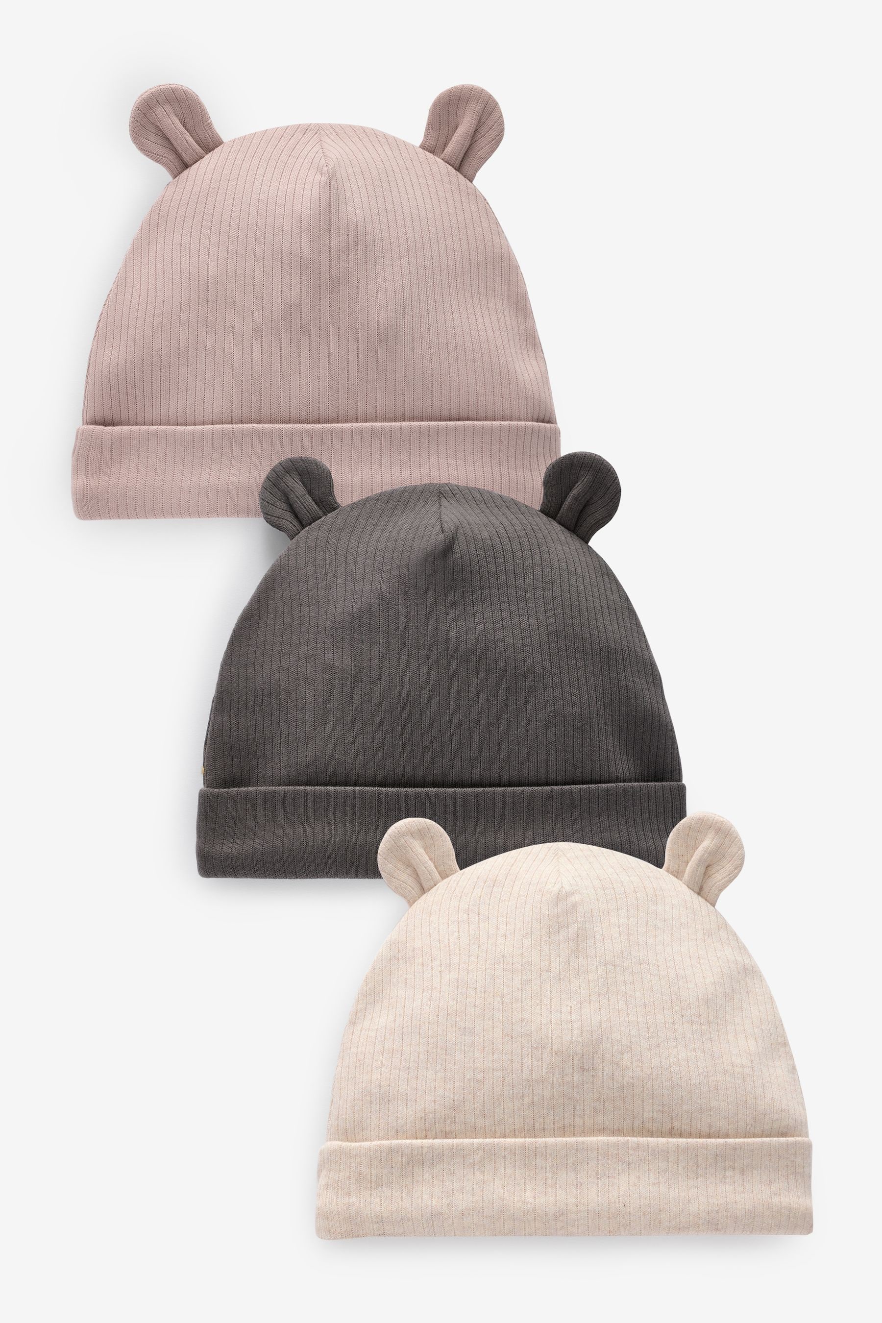 Buy Black White 3 Pack Baby Bear Ear Beanie Hats 0mths 2yrs from Next Germany