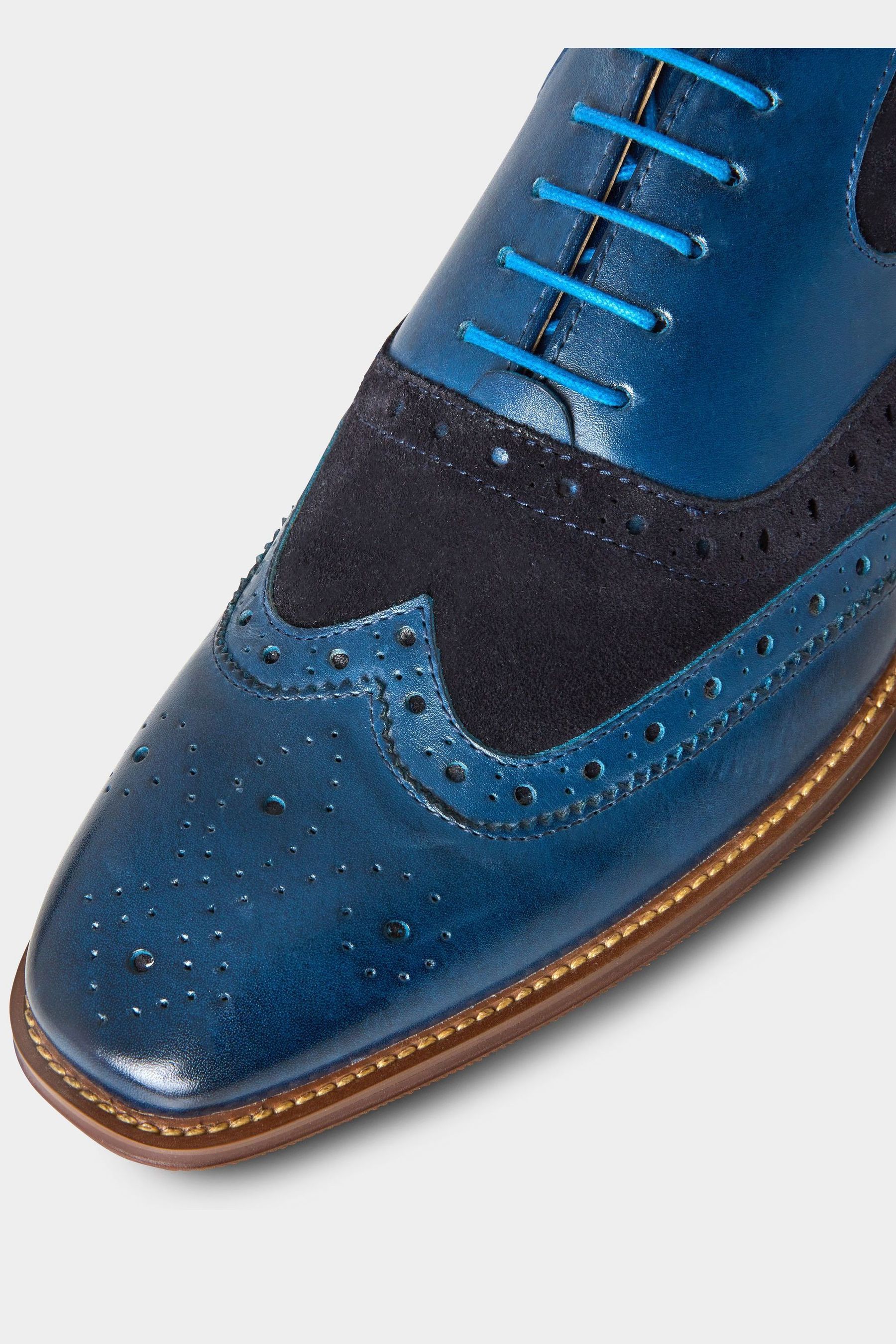 Buy Joe Browns Blue Statement Leather Suede Brogues from Next Luxembourg