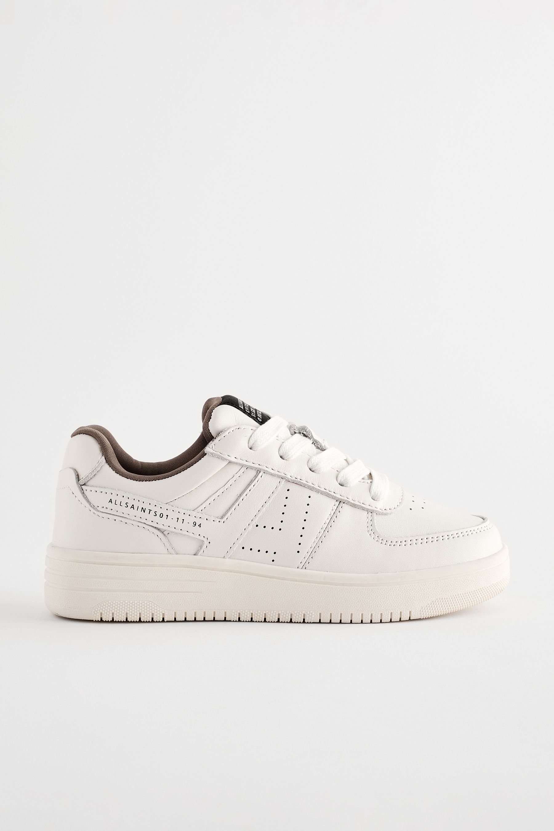 smALLSAINTS White Vix Low Top Round Toe Leather Trainers 3 EU 35.5 Boys