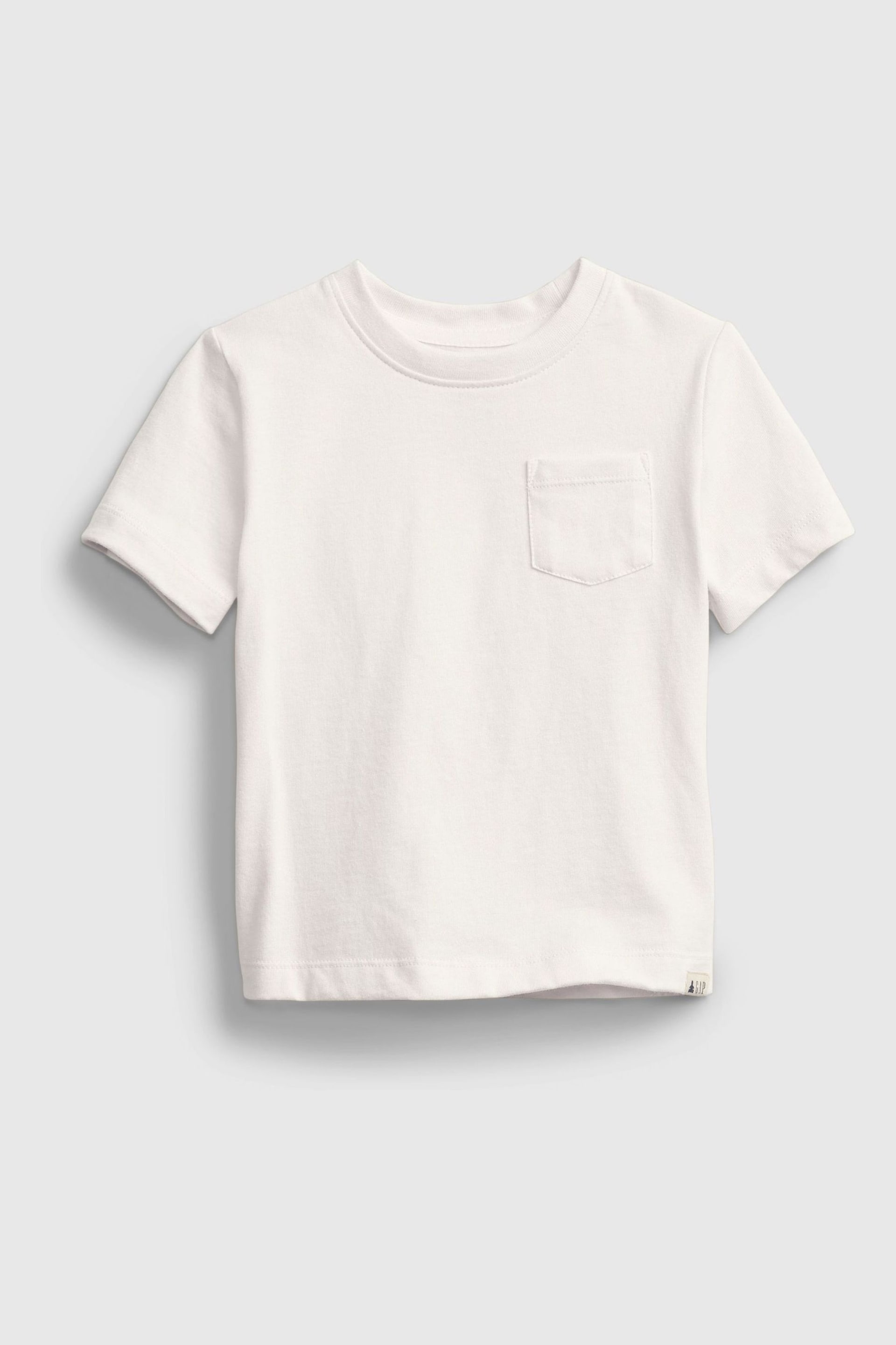 Gap White Pocket Short Sleeve Crew Neck T-Shirt (6mths-5yrs) - Image 1 of 1