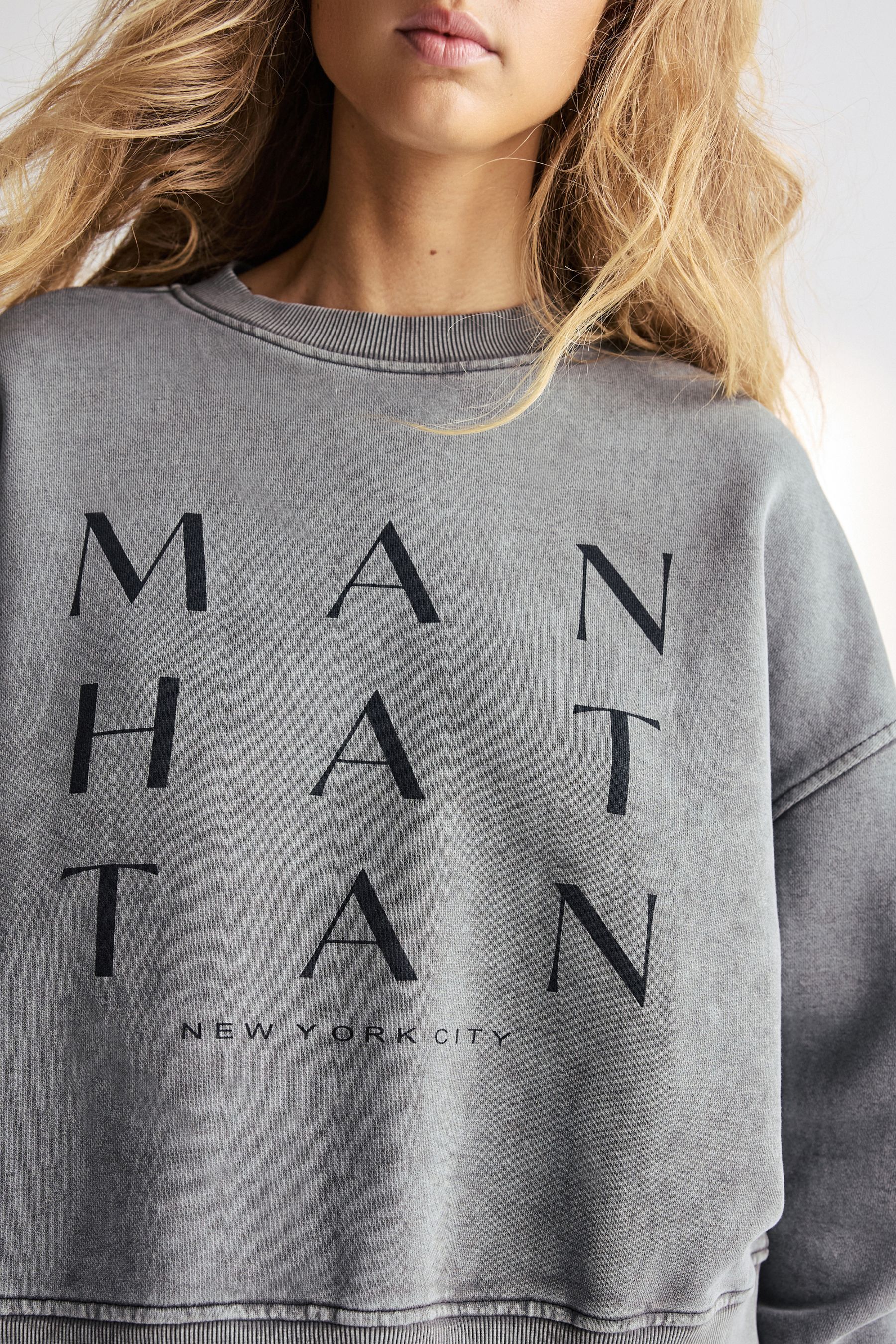 Buy Charcoal Grey Manhattan New York Slogan Washed City Graphic Sweatshirt Jumper from the Next UK online shop
