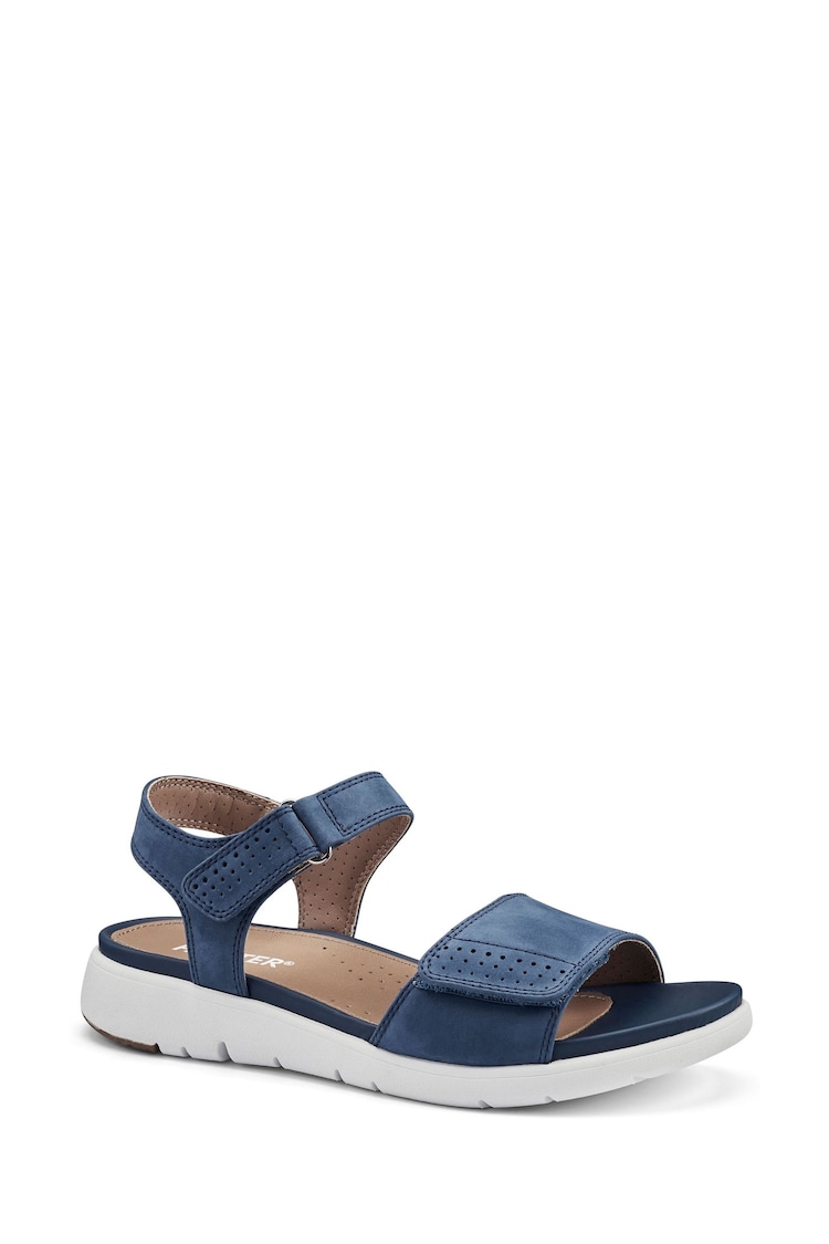 Hotter Blue Wide Fit Saunter Touch Buckle Fastener Sandals - Image 2 of 4