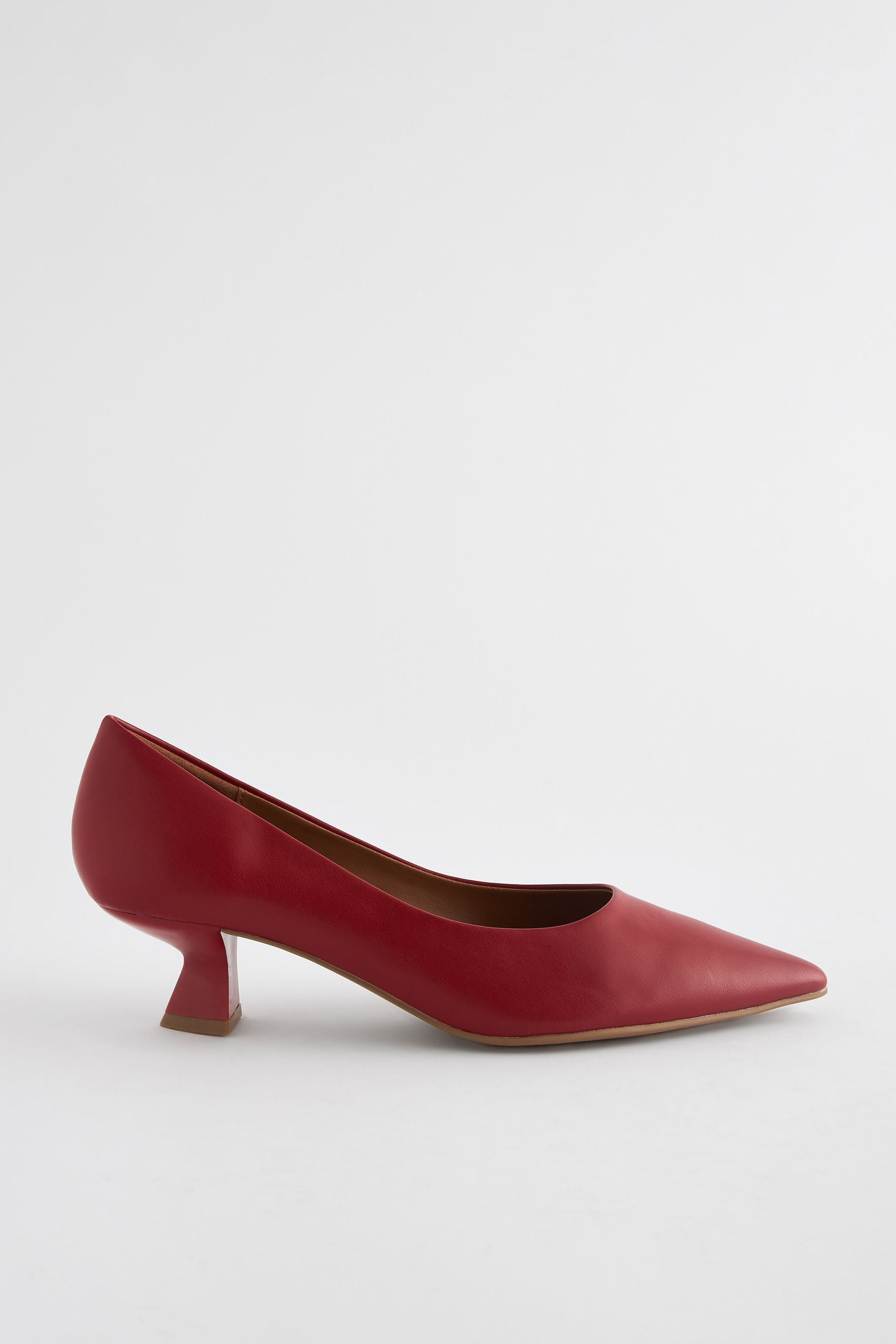 Red patent kitten heel shoes top