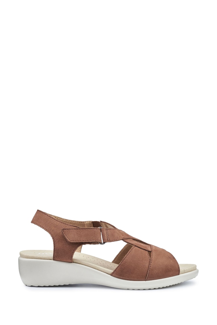 Hotter Tan Brown Wide Fit Isabelle Touch Fastening Sandals - Image 1 of 4