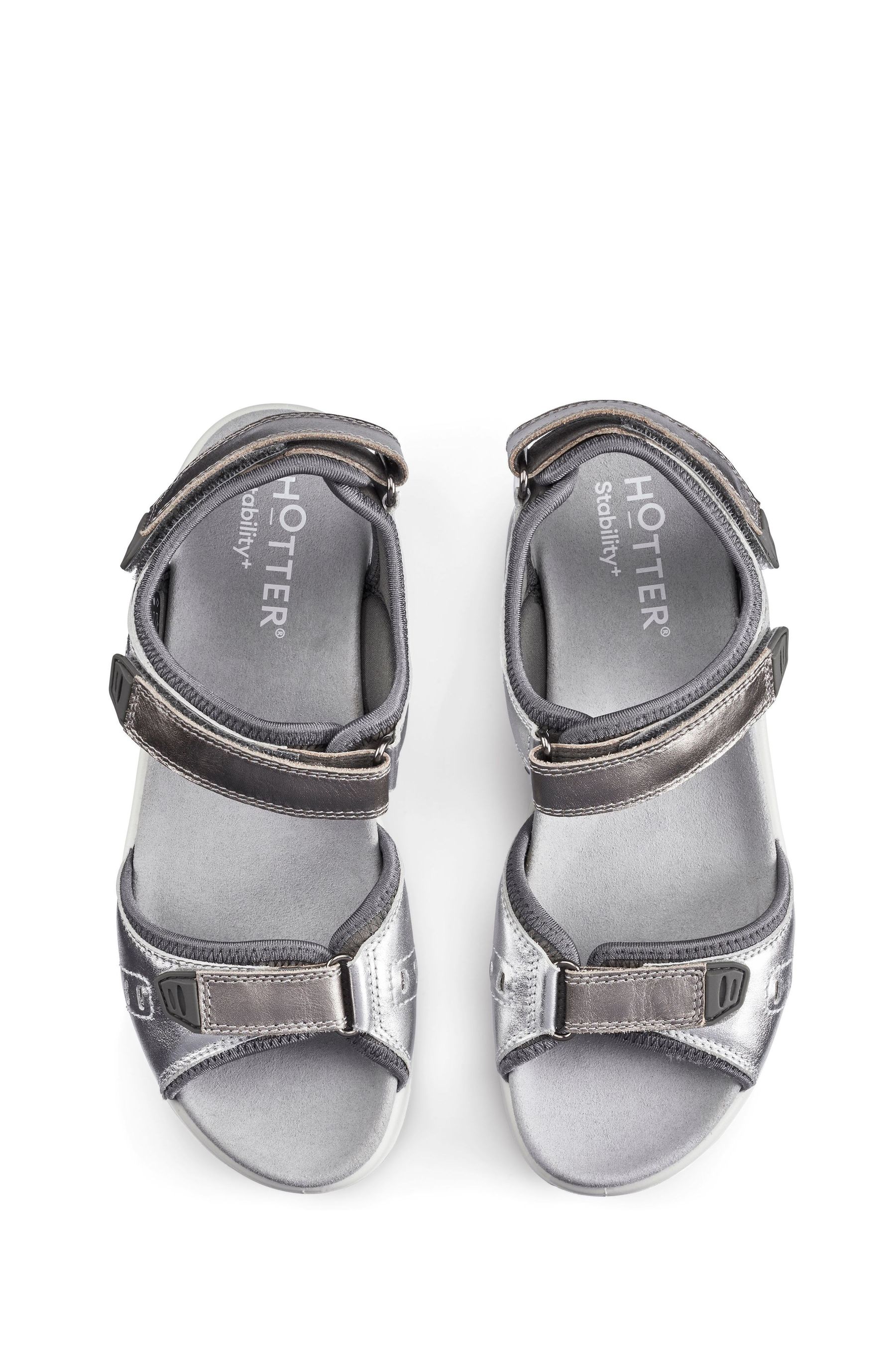 Buy Hotter Grey Walk II Touch Fastening Wide Fit Sandals from Next Slovenia