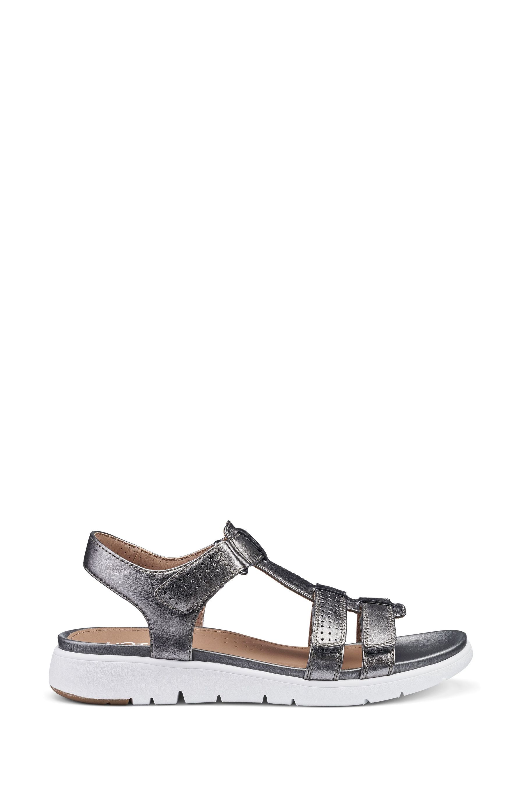 Hotter Silver Strive Touch Fastening Sandals