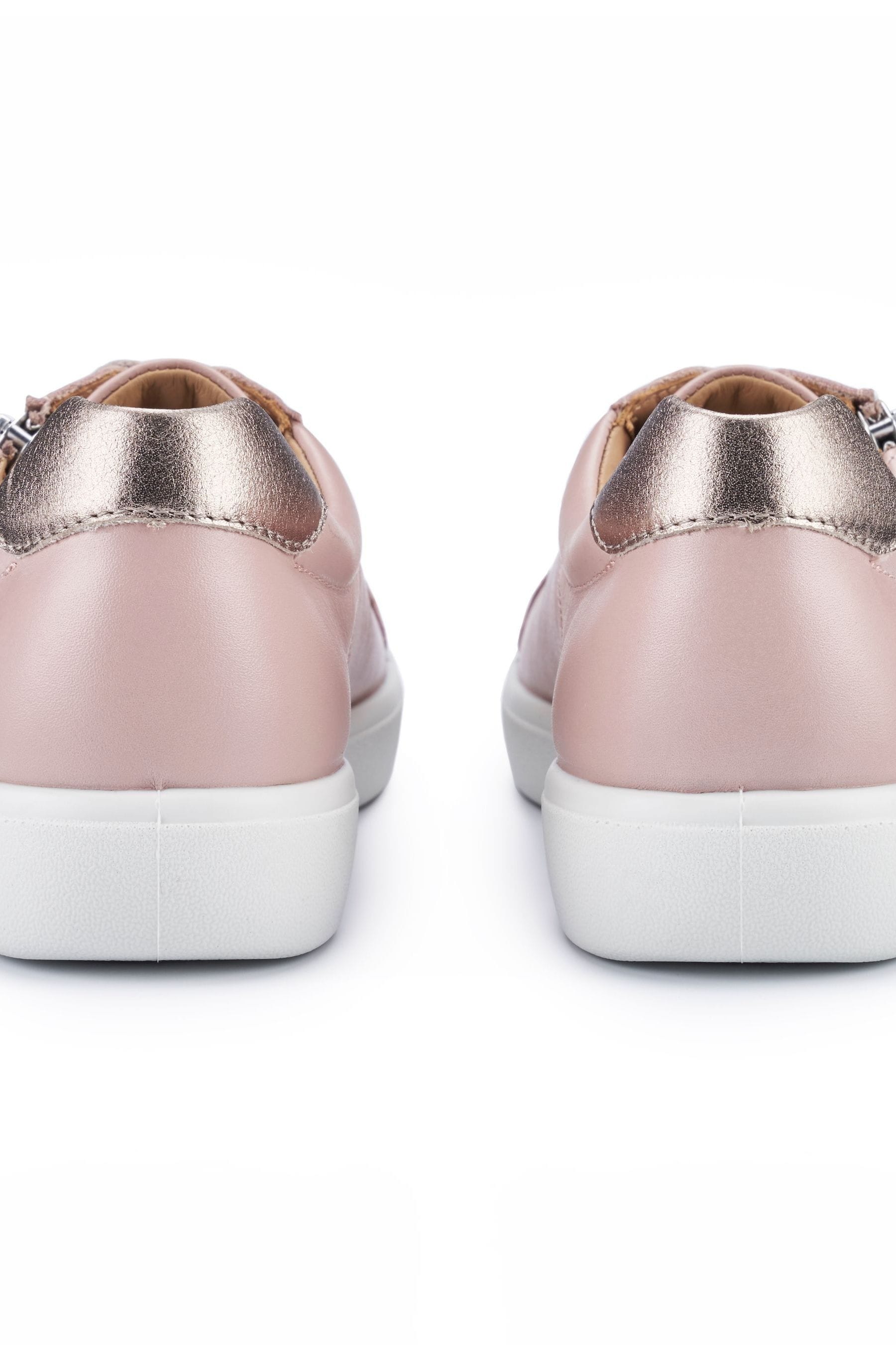 Hotter Pink Wide Fit Chase II Lace up Zip Trainers