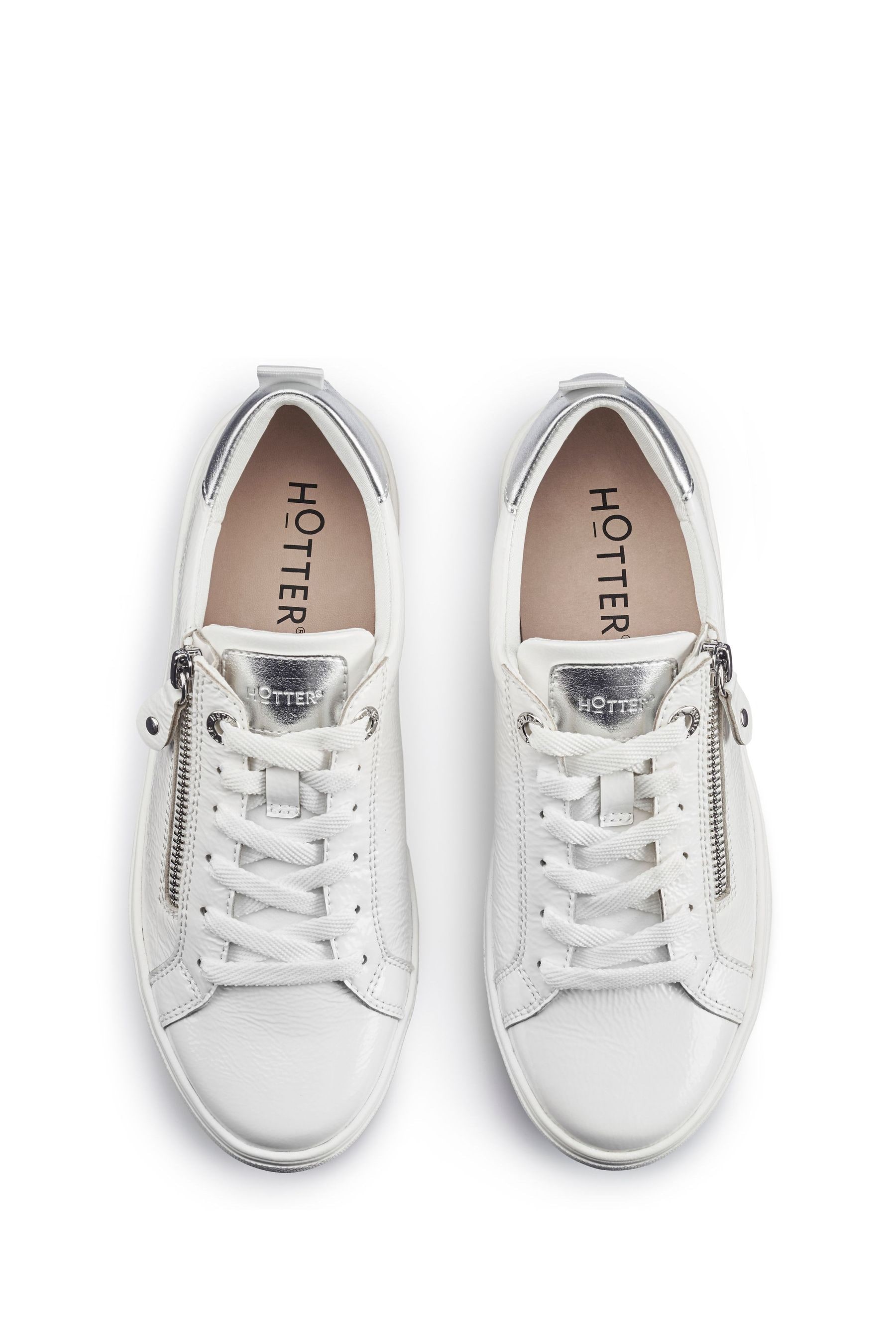 Buy Hotter White Regular Fit Cupid Lace Up Zip Trainers from Next France