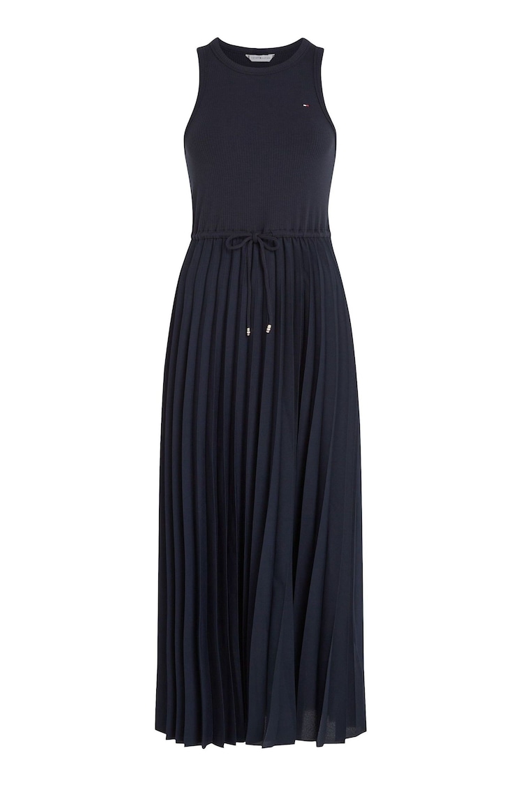 Tommy Hilfiger Blue Rib Tank Pleated Dress - Image 4 of 4