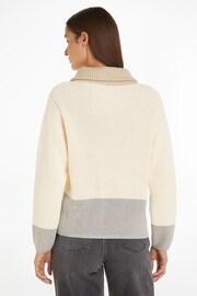 Tommy Hilfiger Cream Half Zip Sweater - Image 2 of 6