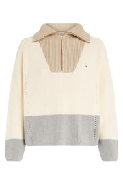 Tommy Hilfiger Cream Half Zip Sweater - Image 4 of 6