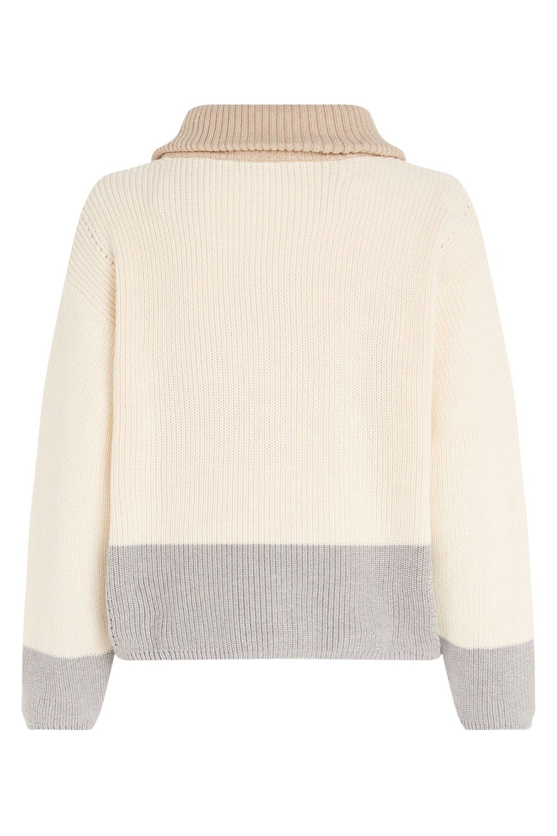 Tommy Hilfiger Cream Half Zip Sweater - Image 5 of 6