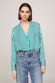 Tommy Hilfiger Green Stripe Pj Shirt - Image 2 of 5