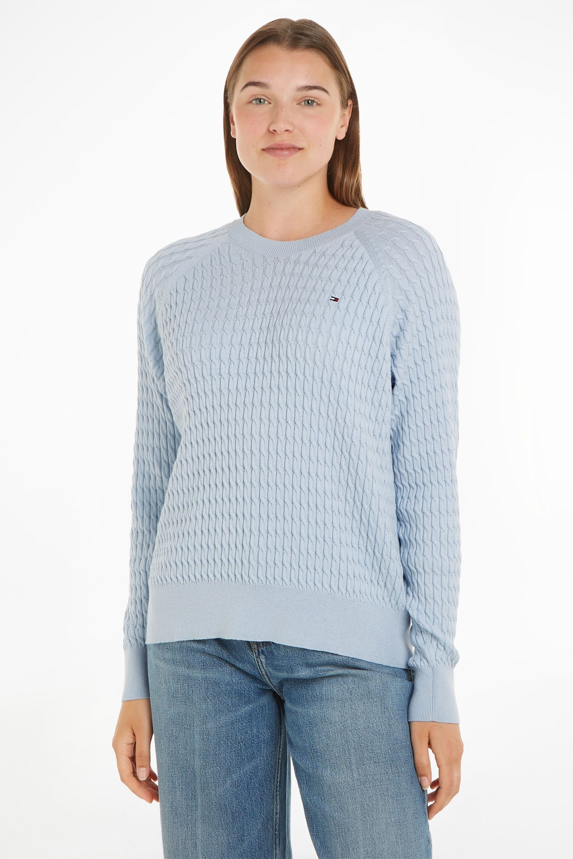 Tommy Hilfiger Blue Cable Knit Sweater - Image 1 of 6