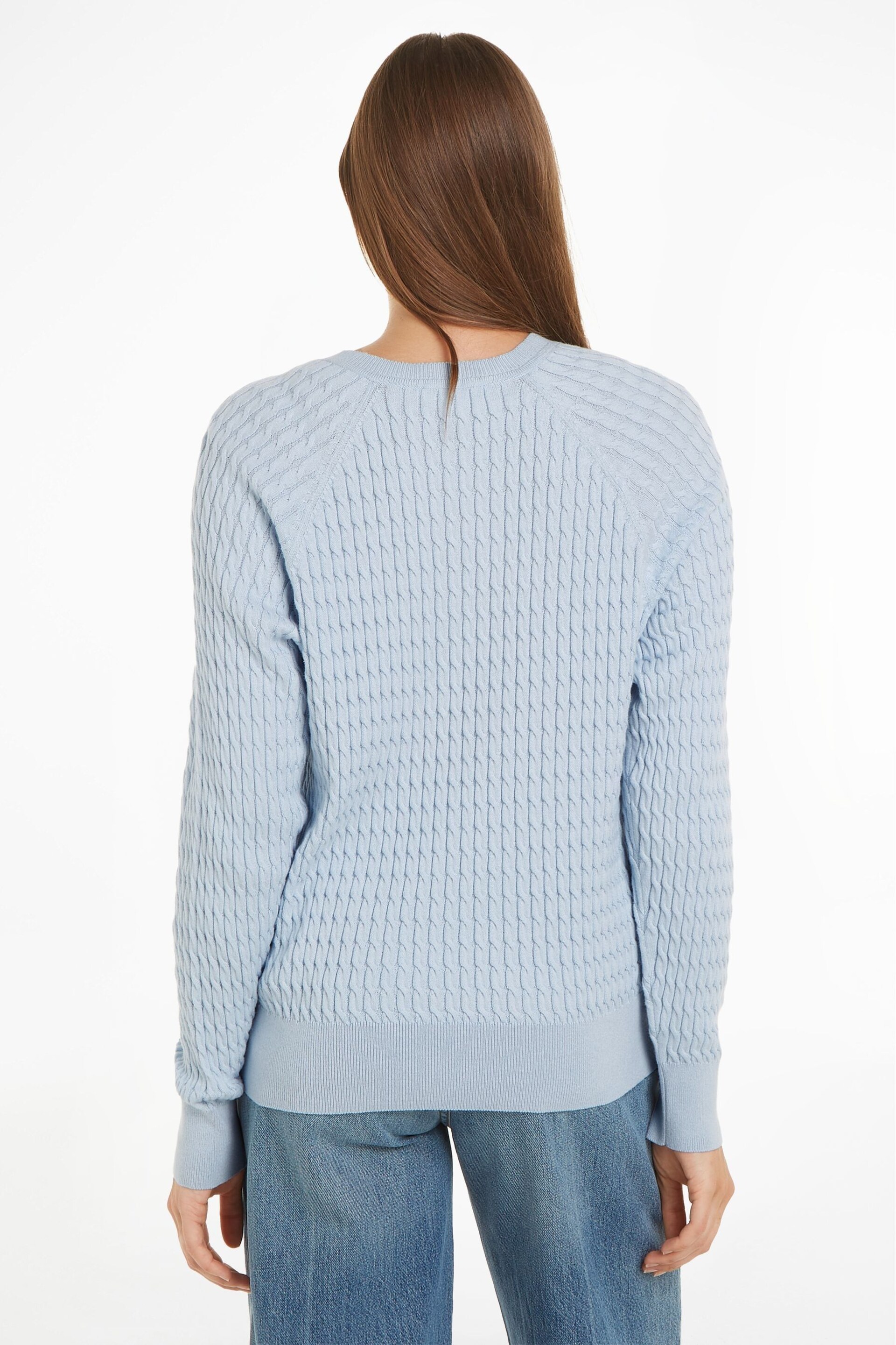 Tommy Hilfiger Blue Cable Knit Sweater - Image 2 of 6