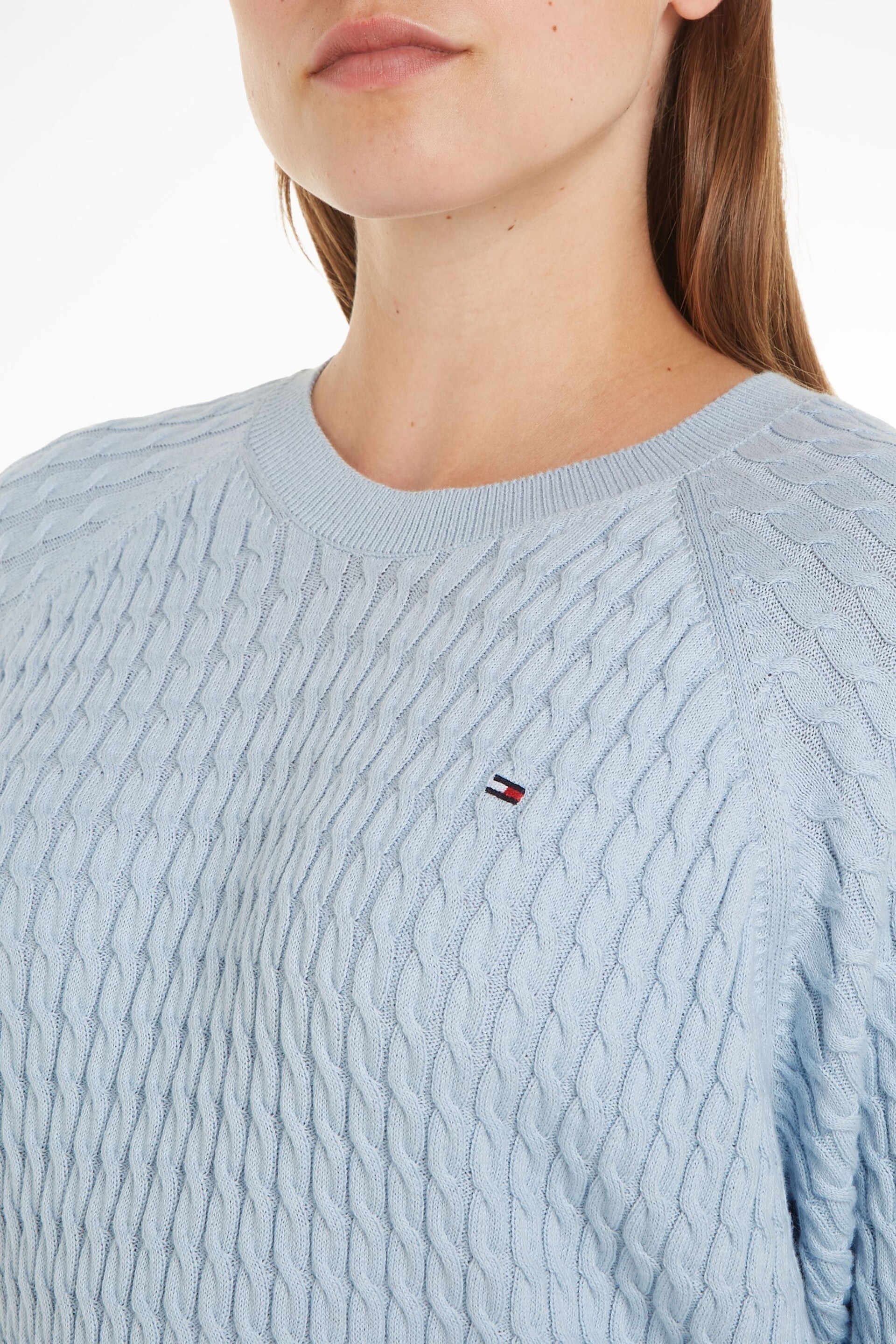 Tommy Hilfiger Blue Cable Knit Sweater - Image 3 of 6