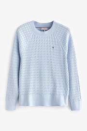 Tommy Hilfiger Blue Cable Knit Sweater - Image 4 of 6