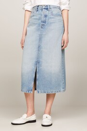 Tommy Hilfiger Blue Denim Midi Straight Skirt - Image 1 of 5