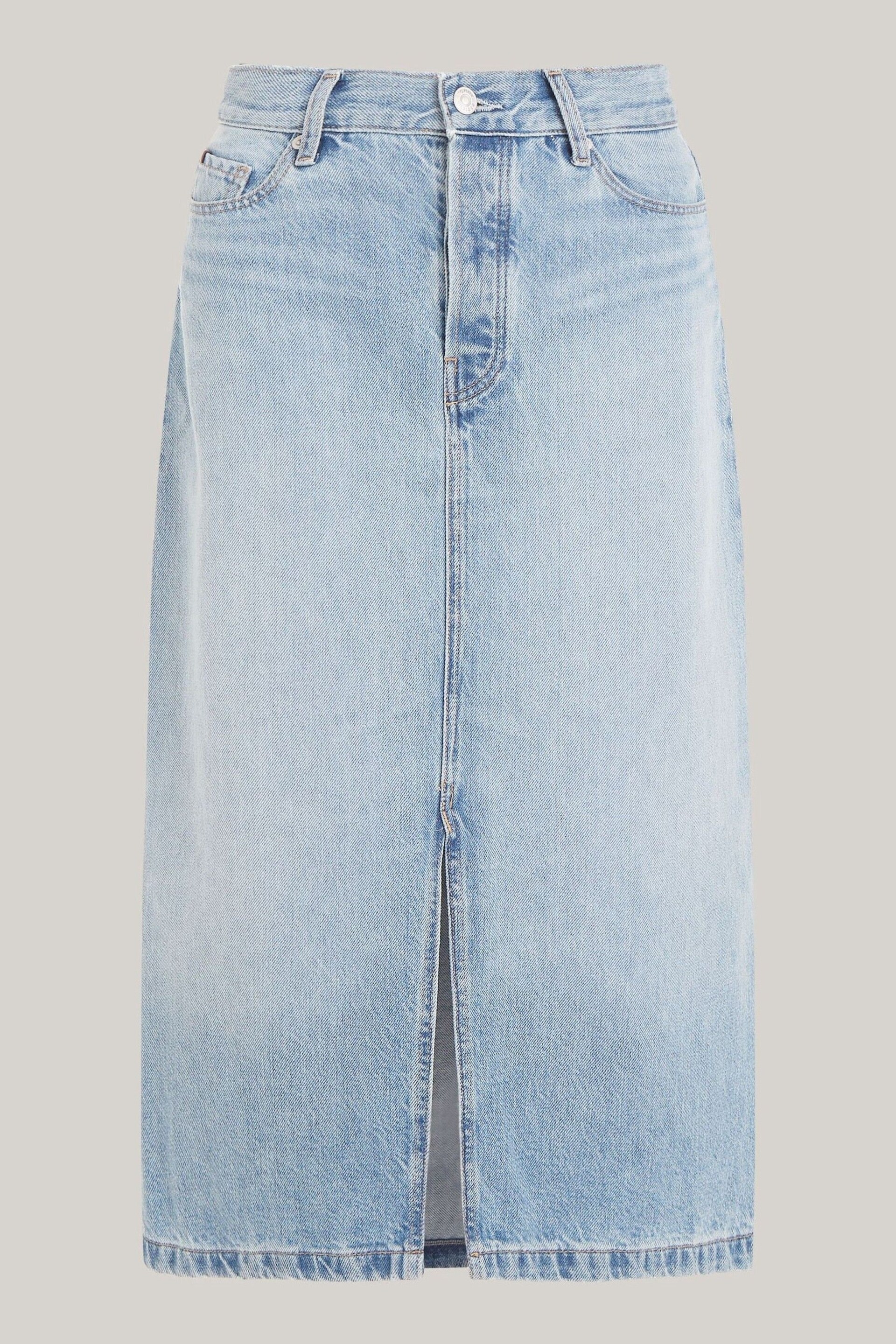 Tommy Hilfiger Blue Denim Midi Straight Skirt - Image 5 of 5