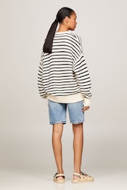 Tommy Hilfiger Blue Crochet Stripe Cardigan - Image 8 of 9