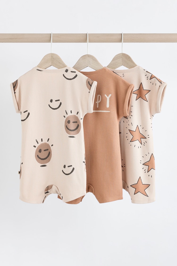 Neutral Happy Baby Jersey Rompers 3 Pack - Image 2 of 13