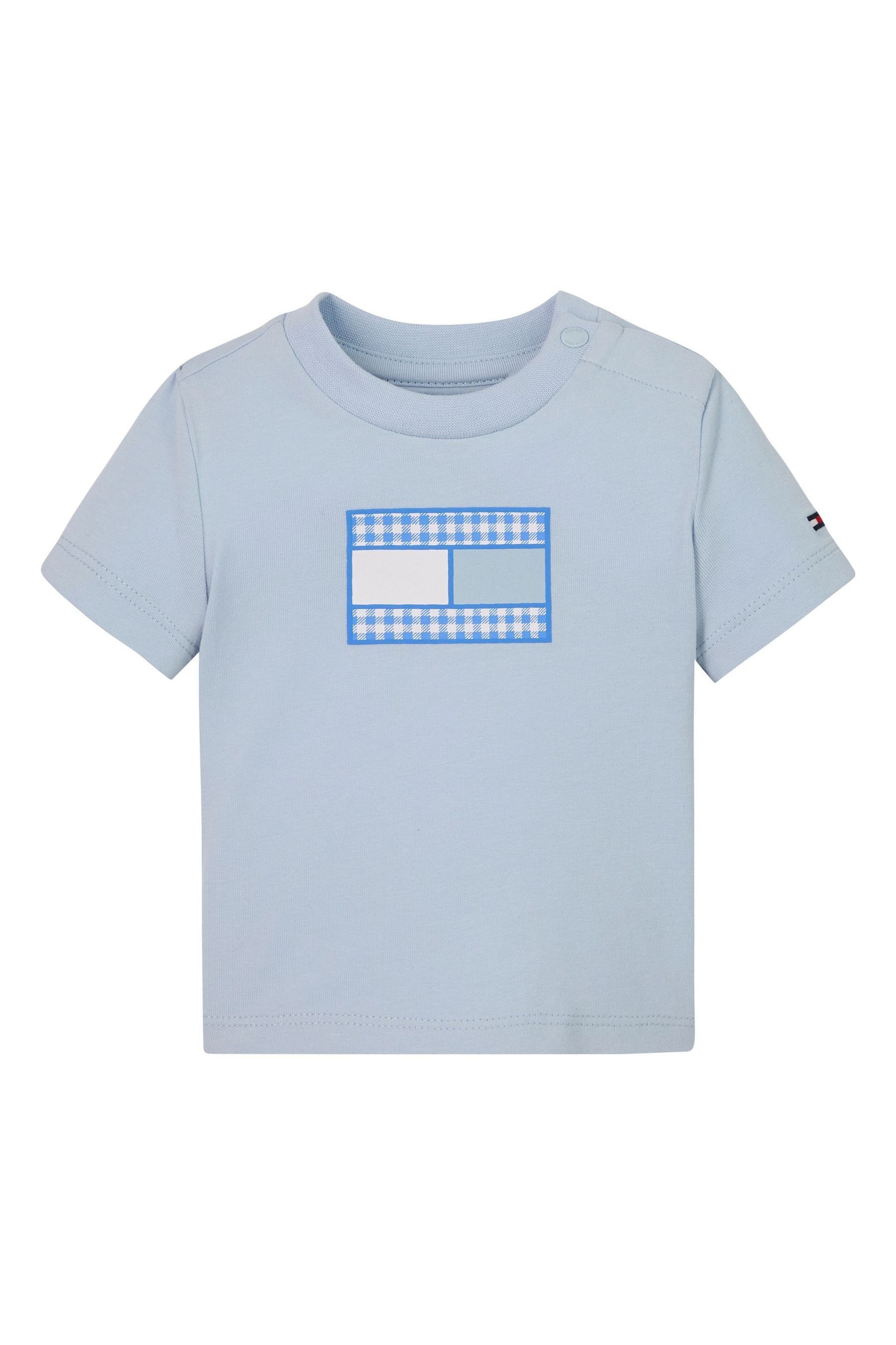 Buy Tommy Hilfiger Blue Baby Gingham Flag T Shirt from Next Luxembourg