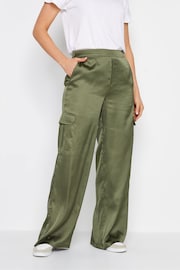 Long Tall Sally Green Satin Wide Leg Trousers - Image 4 of 5