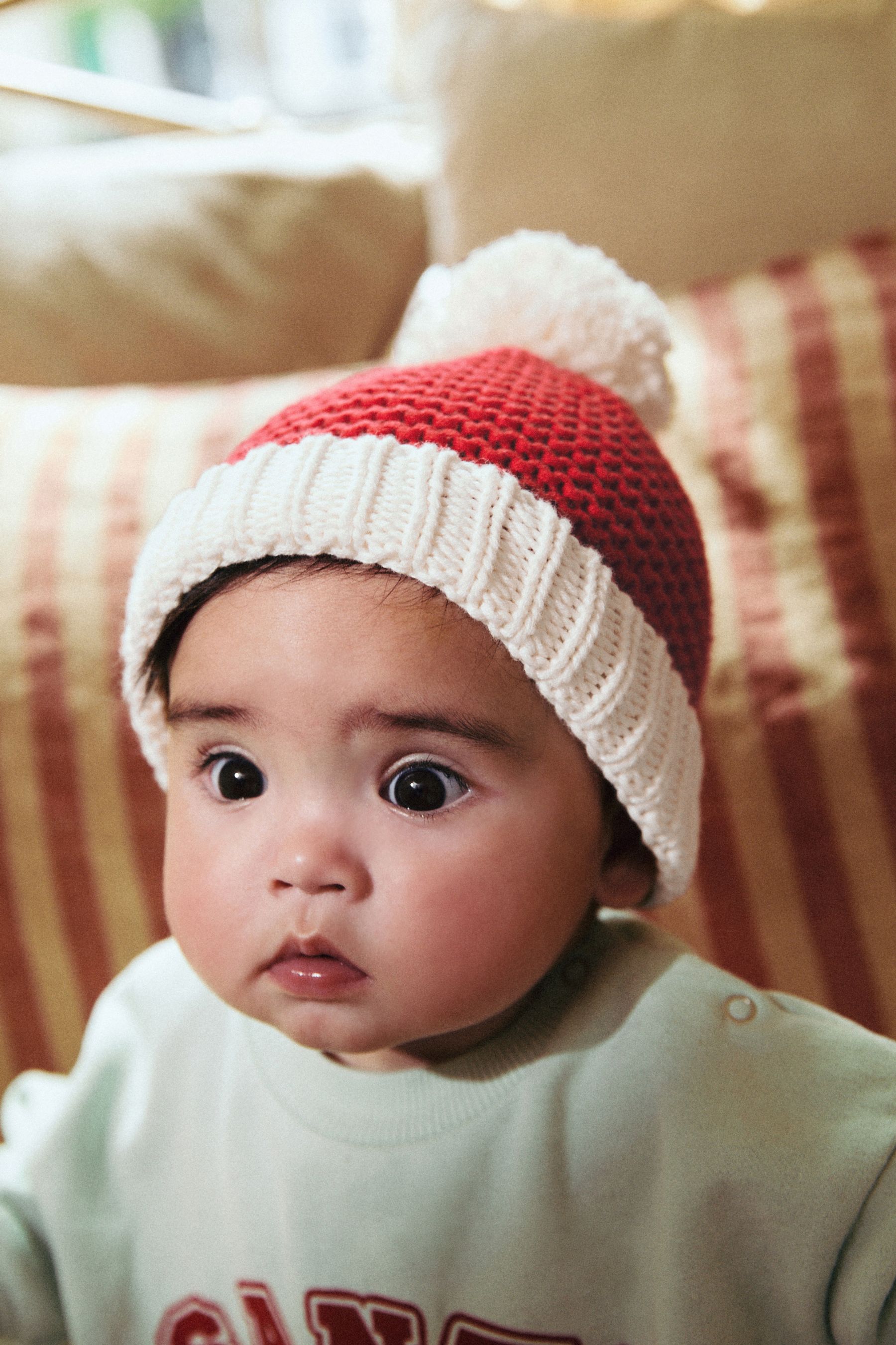 Buy Red Santa Baby Knitted Pom Hat from the Next UK online shop