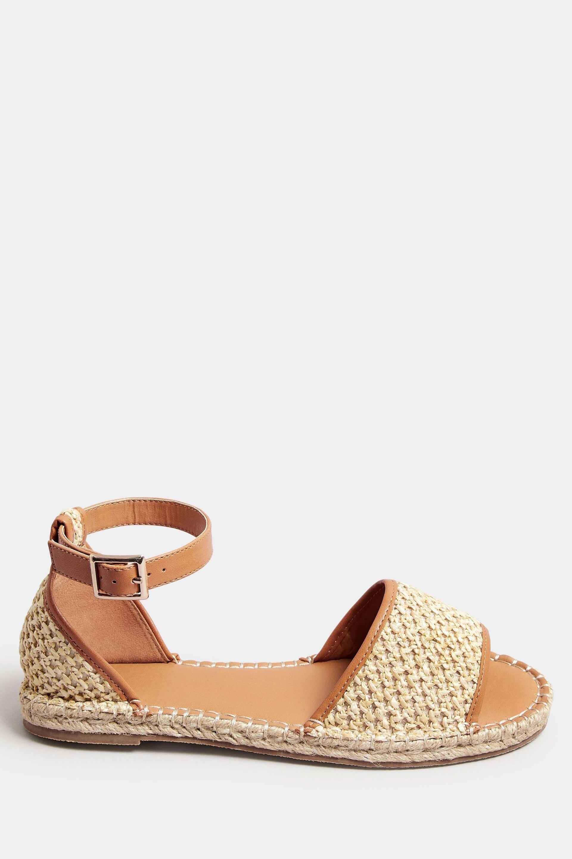 Long Tall Sally Natural Espadrille Open Toe Sandals In Standard Fit - Image 2 of 5