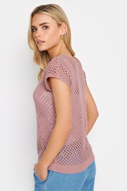 PixieGirl Petite Pink Flower Crochet Top - Image 3 of 4