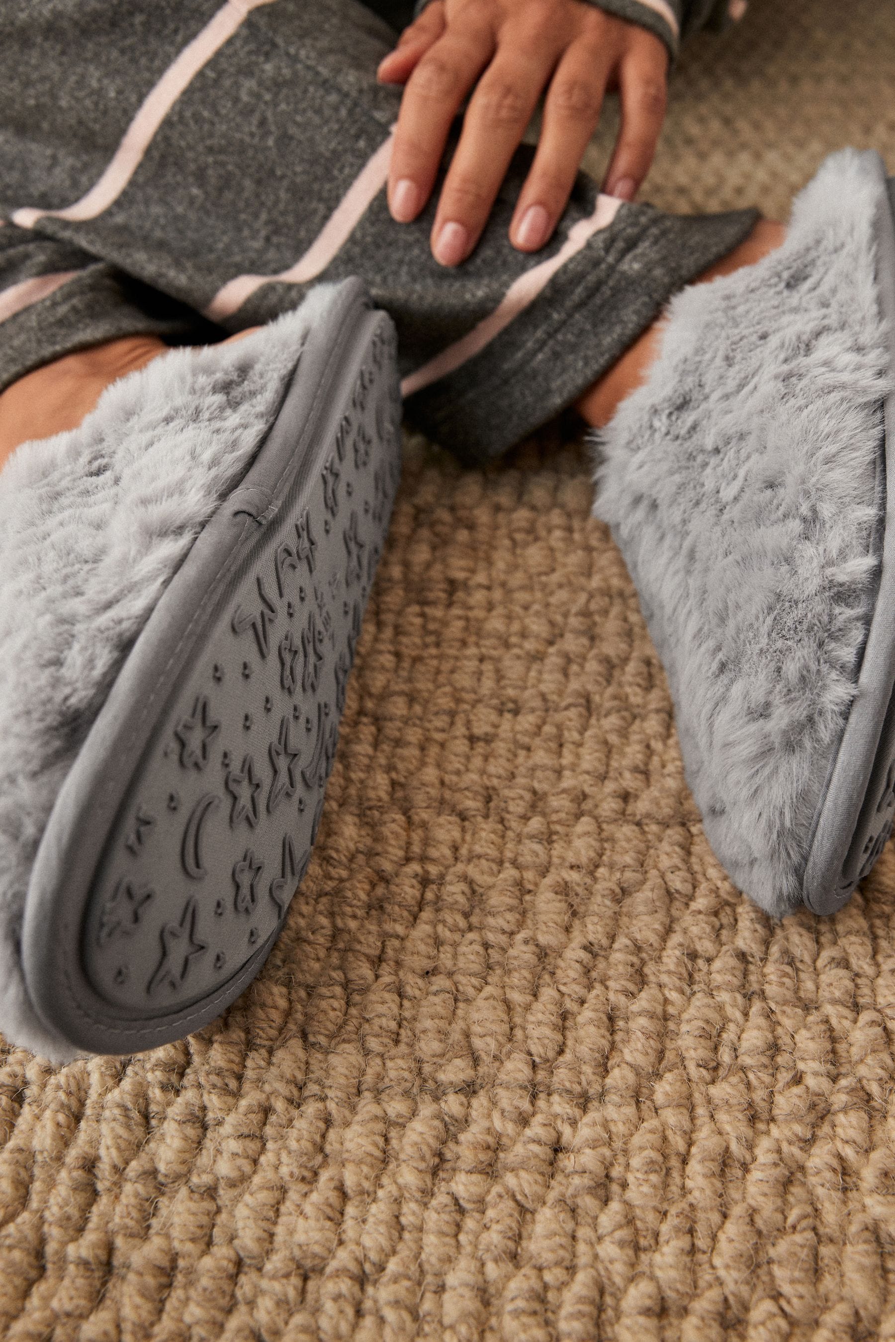Next grey mule slippers top